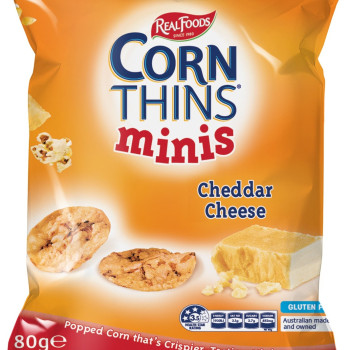 GLUTEN FREE MINIS CORN THINS - CHEDDAR CHEESE
